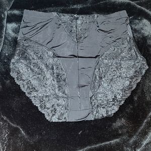 Plus lace silk black tummy Control panty 3x